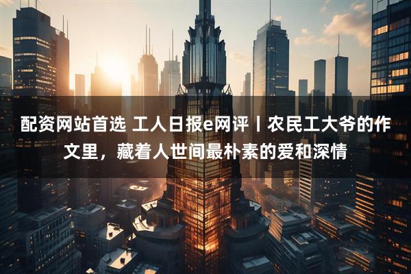配资网站首选 工人日报e网评丨农民工大爷的作文里，藏着人世间最朴素的爱和深情